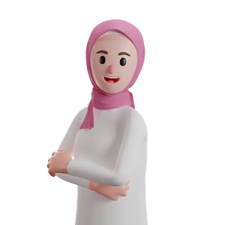 Muslim woman acting cool  3D Illustration