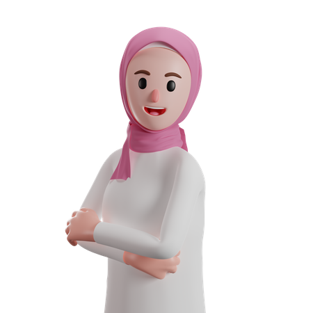 Muslim woman acting cool 3D Illustration