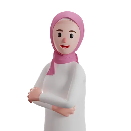 Muslim woman acting cool 3D Illustration