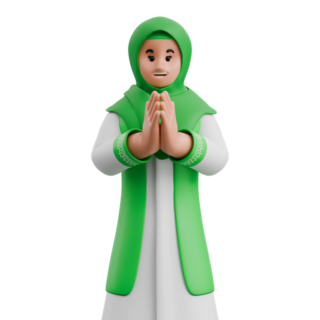 Muslim Woman Apologizes  3D Icon
