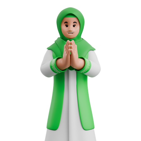 Muslim Woman Apologizes  3D Icon