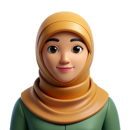 Muslim Woman Avatar  3D Icon