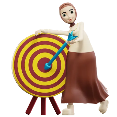 Muslim woman decide target  3D Illustration