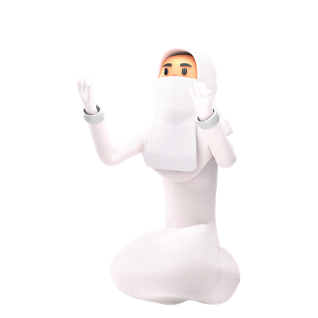 Muslim Woman Doing Praying  3D Illustration