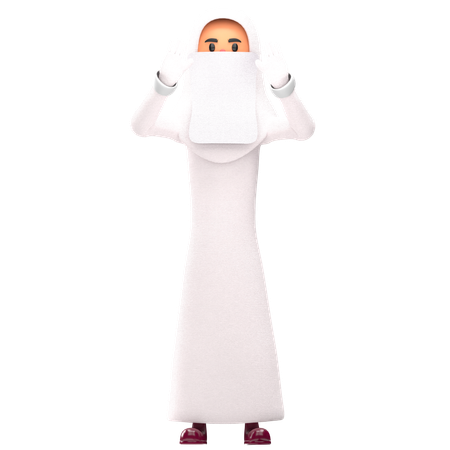 Muslim Woman Doing Praying  3D Icon