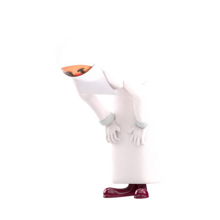 Muslim Woman Doing Praying  3D Icon