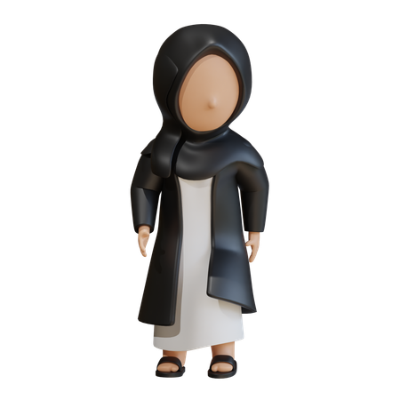 Muslim Woman Giving Symmetrical Pose  3D Icon