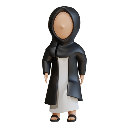 Muslim Woman Giving Tilted Head Pose  3D Icon