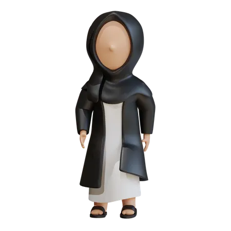 Muslim Woman Giving Tilted Head Pose  3D Icon