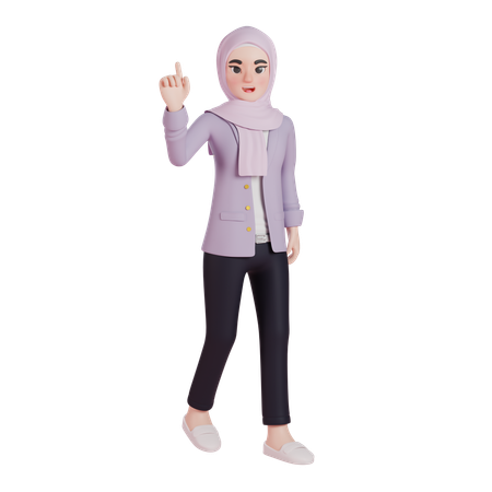 Muslim Woman Having Idea  3D Icon