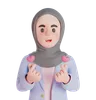 Muslim woman making heart gesture