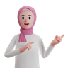 3d woman pointing logo
