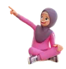 Muslim Woman Pointing Something