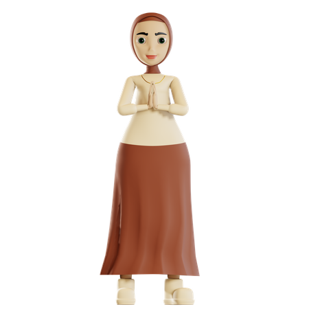 Muslim woman praying  3D Icon