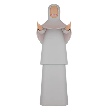 Muslim Woman Praying  3D Illustration