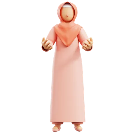 Muslim Woman Praying  3D Illustration