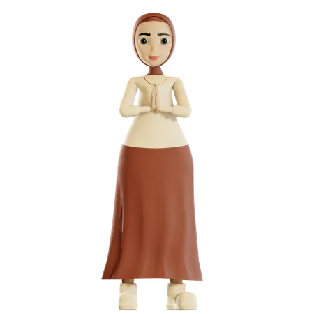 Muslim woman praying  3D Illustration