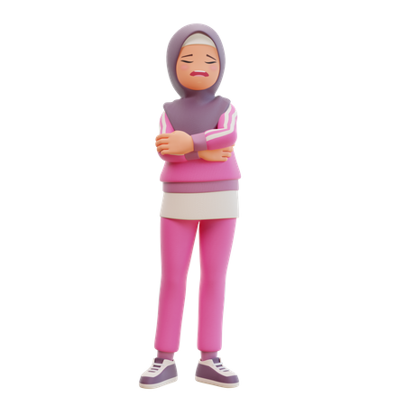 Muslim Woman Sad  3D Illustration
