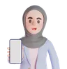 Muslim woman show blank smartphone screen