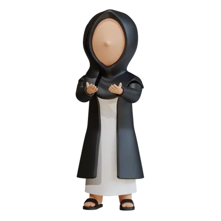 Muslim Woman Showing Explaining Gesture  3D Icon