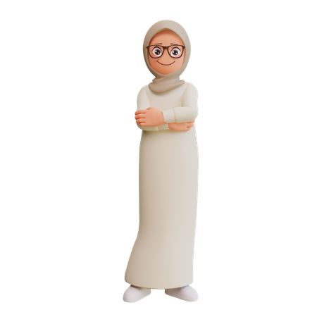 Muslim Woman Standing 3D Illustration