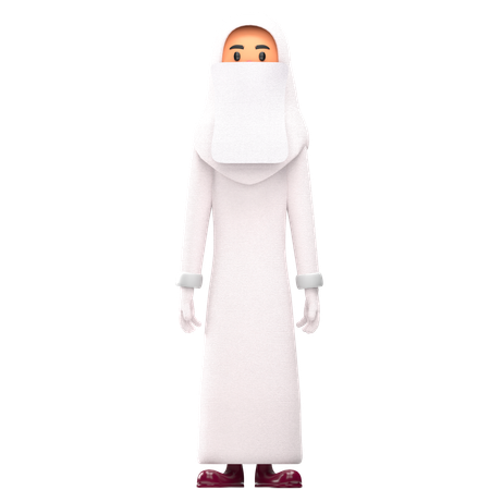 Muslim Woman Standing Pose  3D Icon