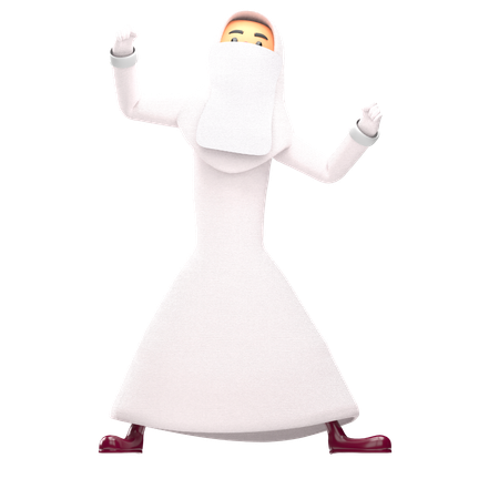 Muslim Woman Strong Pose  3D Icon