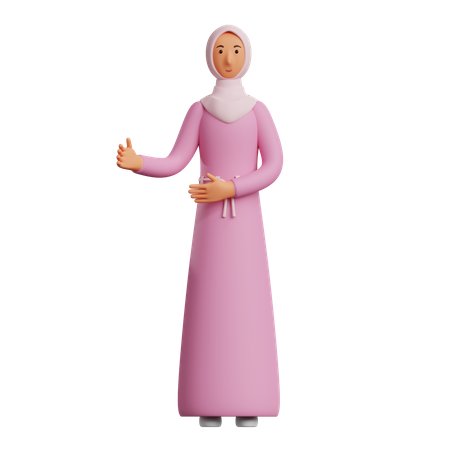 Muslim woman Talking  3D Illustration