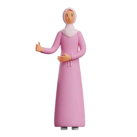 Muslim woman Talking  3D Illustration