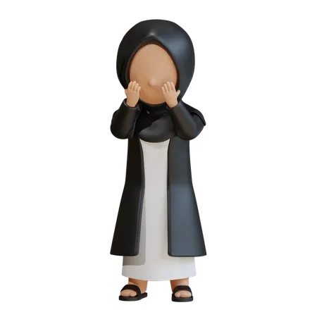 Muslim Woman With Eyes Covered  3D Icon