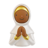 muslim woman with salam hand gesture 3d illustration