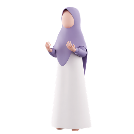 Muslim women pray  3D Illustration