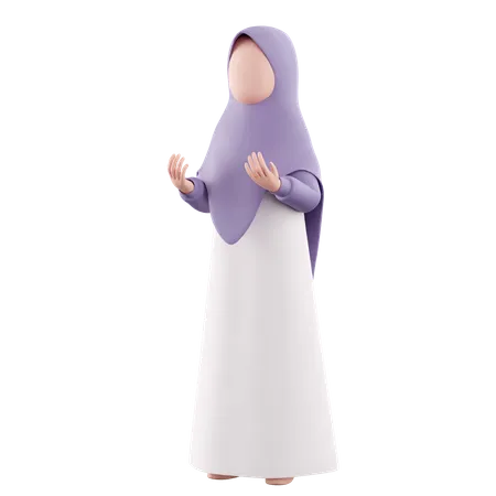 Muslim women pray  3D Illustration