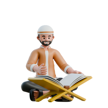 Muslime lesen den Koran  3D Icon