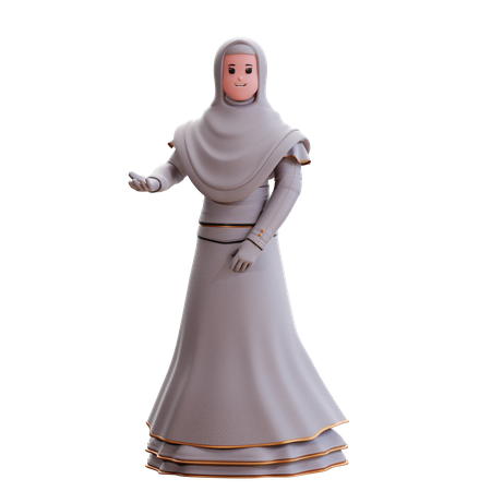 Muslimische Braut fragt etwas  3D Illustration