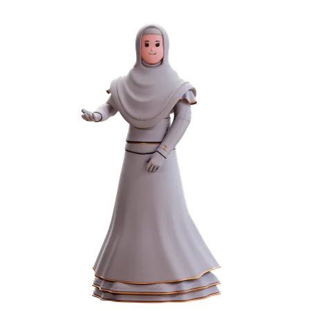 Muslimische Braut fragt etwas  3D Illustration