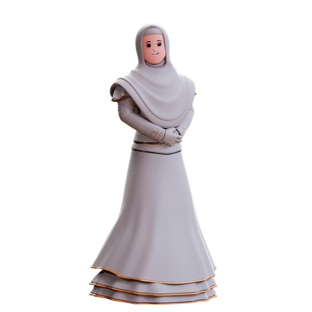 Muslimische Braut stehend  3D Illustration