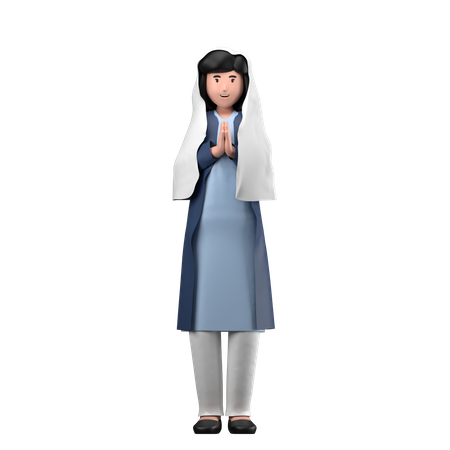 Muslimische Frau  3D Illustration