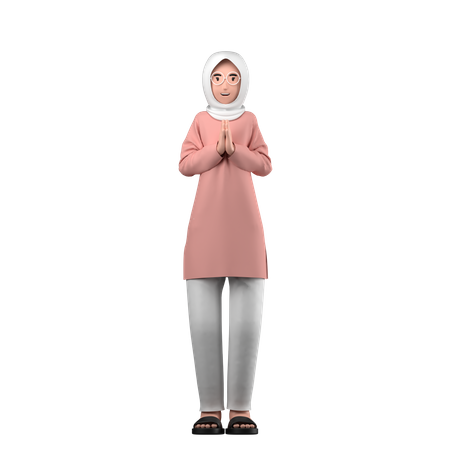 Muslimische Frau  3D Illustration