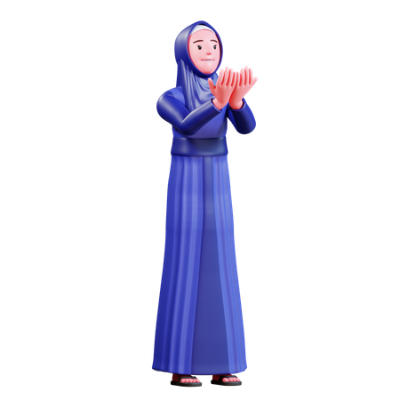 Muslimische Frau betet  3D Illustration