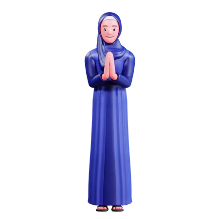 Muslimische Frau betet  3D Illustration