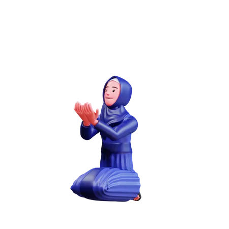 Muslimische Frau betet  3D Illustration