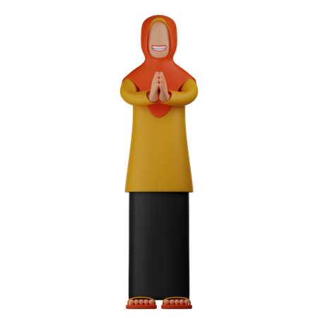 Muslimische Frau betet  3D Illustration