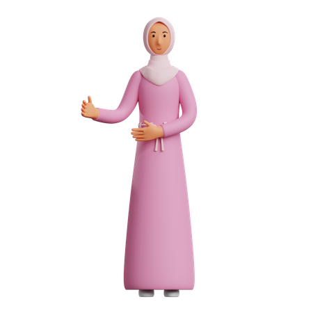 Muslimische Frau im Gespräch  3D Illustration