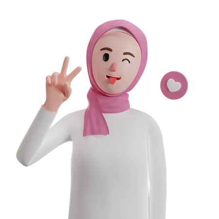 Muslimische Frau in Pose  3D Illustration