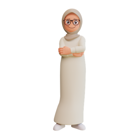 Muslimische Frau stehend  3D Illustration