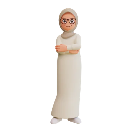 Muslimische Frau stehend  3D Illustration