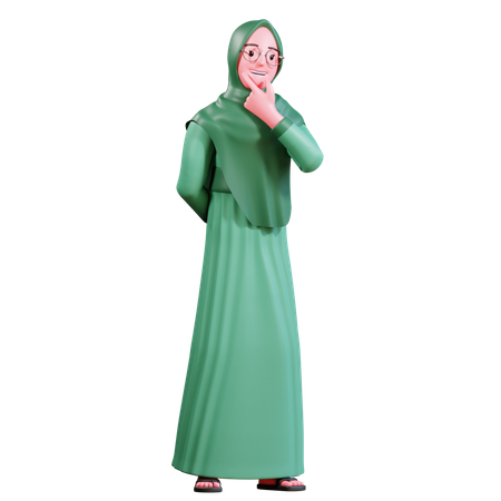 Muslimische Frau klingelt  3D Illustration