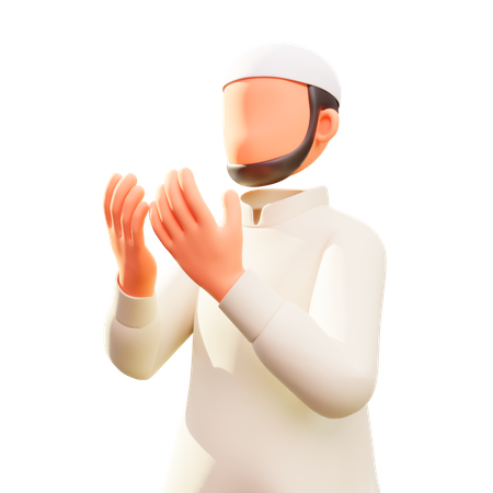 Muslimische Männer sitzen und beten  3D Illustration