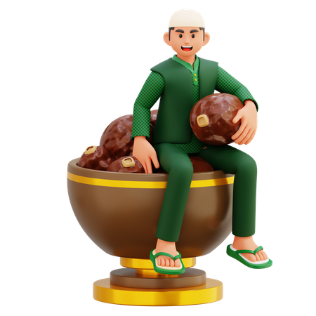 Muslimische Männer und Dates  3D Illustration